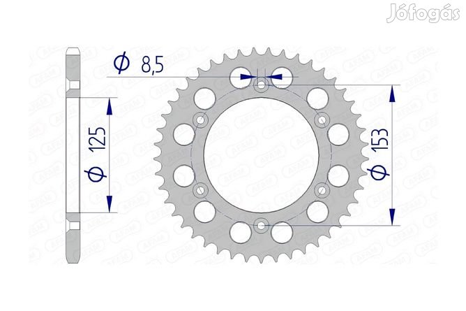 Hátsó lánckerék Afam alumínium 44 fogas Honda CR / CRF / XR