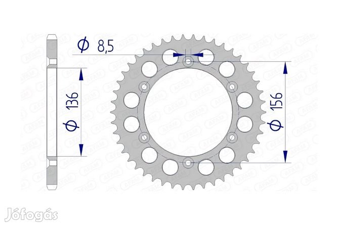 Hátsó lánckerék Afam alumínium 45 fog GasGas / Husqvarna