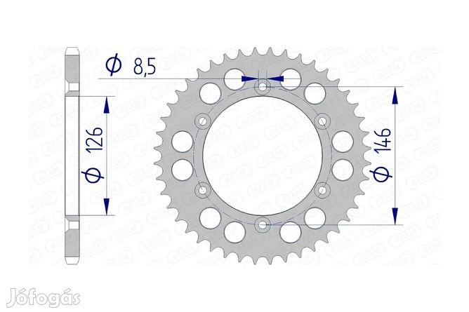 Hátsó lánckerék Afam alumínium 45 fogú Suzuki RM-Z 250 / 450-hez