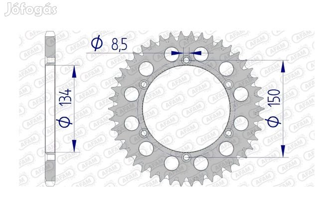 Hátsó lánckerék Afam alumínium 46 fogas Kawasaki KX / KXF