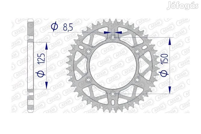 Hátsó lánckerék Afam alumínium 47 fogú KTM