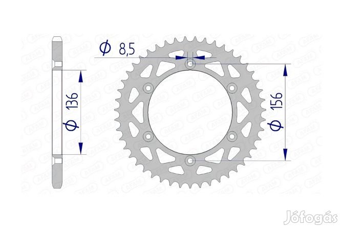 Hátsó lánckerék Afam alumínium 48 fogas GasGas/Husqvarna számára