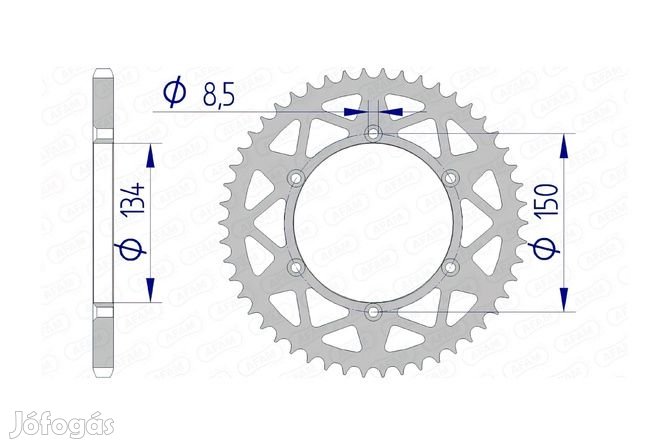 Hátsó lánckerék Afam alumínium 48 fogú Kawasaki KX / KXF