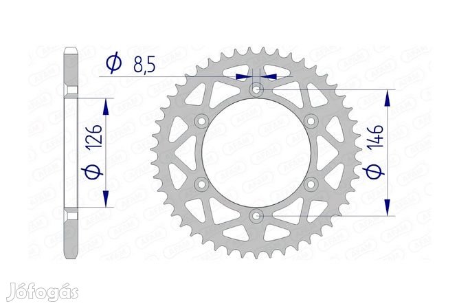 Hátsó lánckerék Afam alumínium 49 fog Suzuki RM-Z 250 / 450