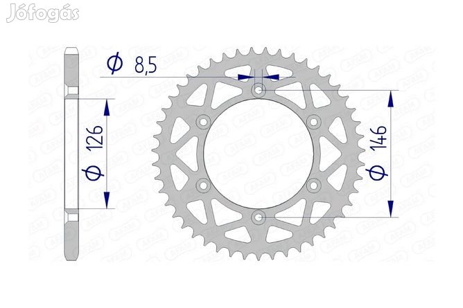 Hátsó lánckerék Afam alumínium 50 fog Suzuki RM-Z 250 / 450