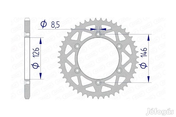 Hátsó lánckerék Afam alumínium 51 fog Suzuki RM-Z 250 / 450