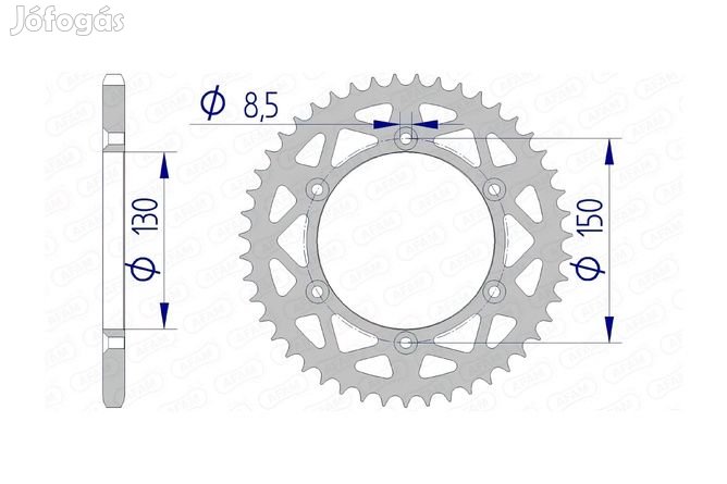 Hátsó lánckerék Afam alumínium 52 fog Yamaha YZ / YZF