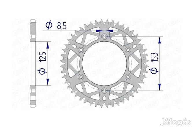 Hátsó lánckerék Afam alumínium 53 fog Honda CR / CRF / XR