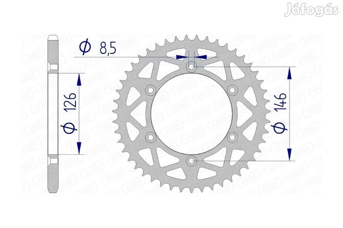 Hátsó lánckerék Afam alumínium 53 fogas Suzuki RM-Z 250 / 450