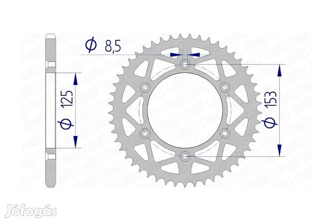 Hátsó lánckerék Afam alumínium 53 fogú Honda CR / CRF / XR