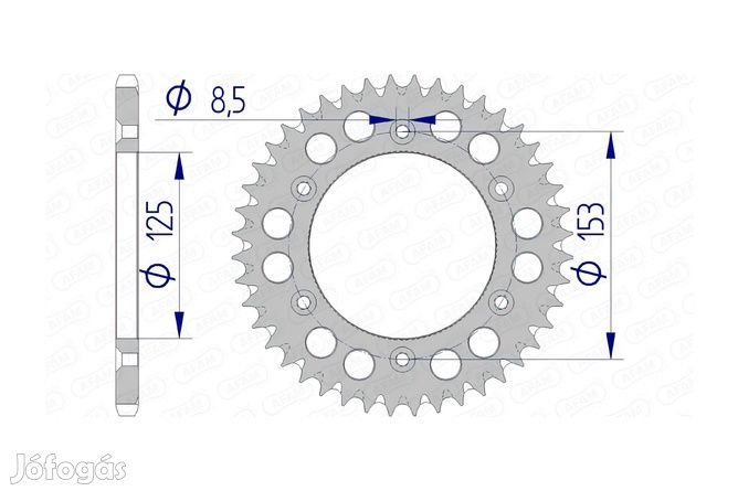 Hátsó lánckerék Afam alumínium önmagát tisztító 45 fog Honda CR / CRF