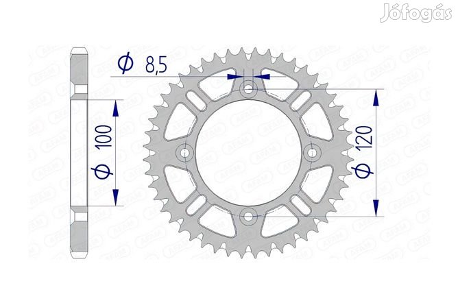 Hátsó lánckerék Afam alumínium öntisztító 428 / 48 fog RM / YZ 85