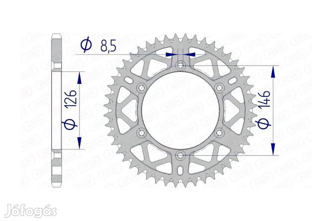 Hátsó lánckerék Afam alumínium öntisztító 47 fogú Suzuki RM-Z 250 / 45