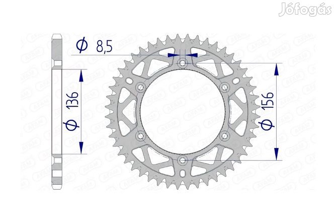 Hátsó lánckerék Afam alumínium öntisztító 48 fogú Beta / Husqvarna / S