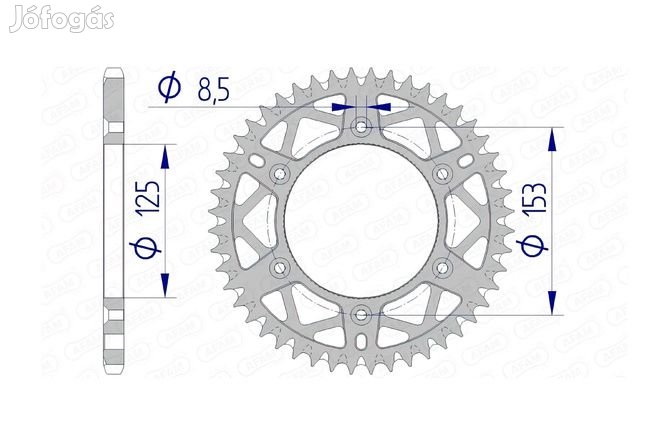 Hátsó lánckerék Afam alumínium öntisztító 50 fogas Honda CR / CRF / XR