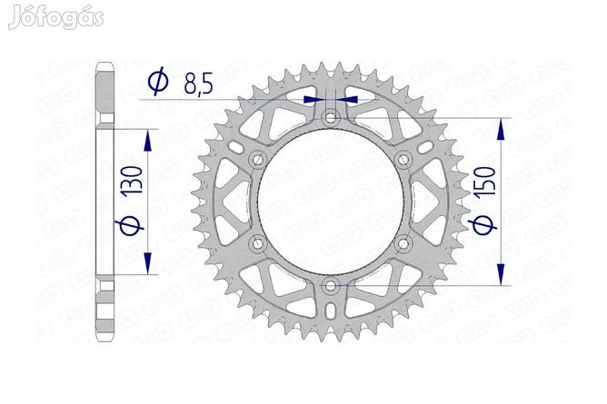 Hátsó lánckerék Afam alumínium öntisztító 54 fogas Yamaha YZ / YZF