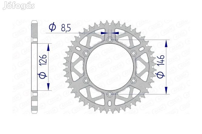 Hátsó lánckerék Afam alumínium öntisztuló 49 fogú Suzuki RM-Z 250 / 45