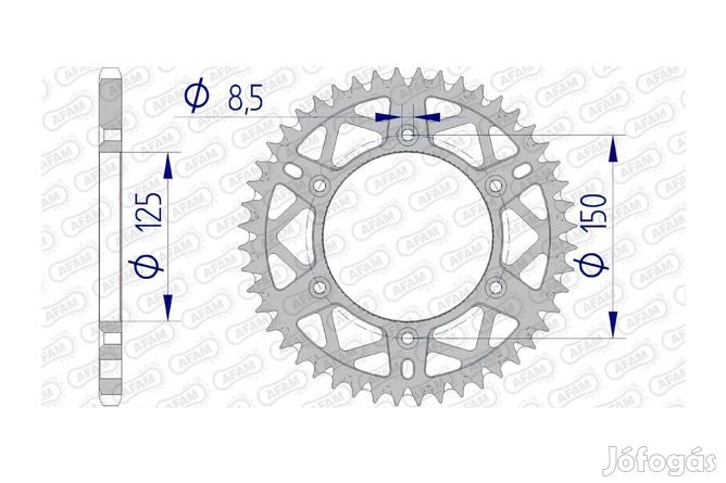 Hátsó lánckerék Afam alumínium öntisztuló 51 fog KTM