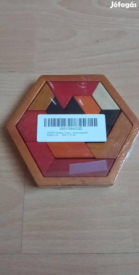 Hatszögletű puzzle fa 14*12 cm 1000 Ft