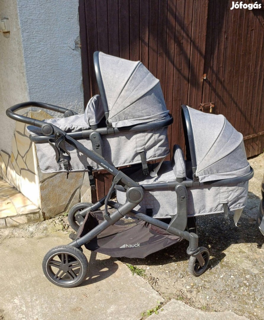 Hauck Atlantic Twin iker babakocsi, modern, szürke színű
