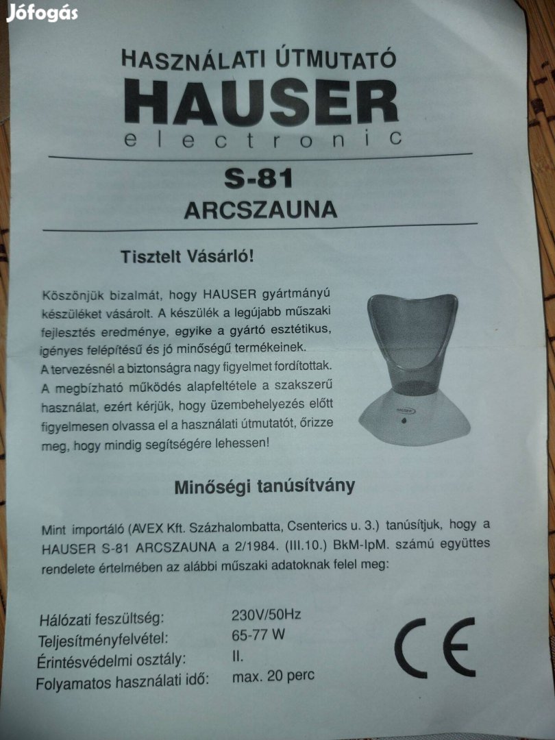 Hauser ARC Szauna Új bontatlan tokkal 4500Ft Veszprém