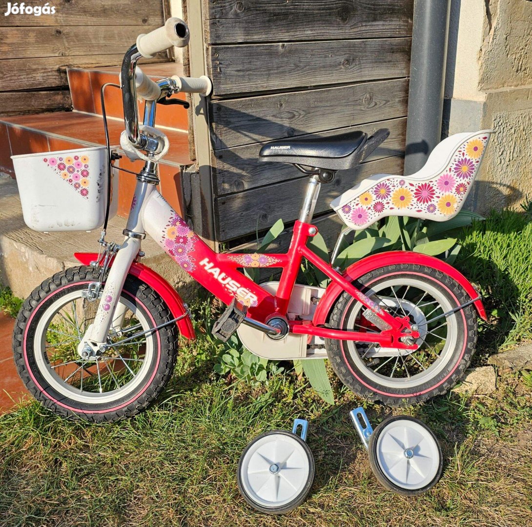 Hauser Swan 12 colos lány (2-4 éves) kerékpár eladó + pótkerék + kosár