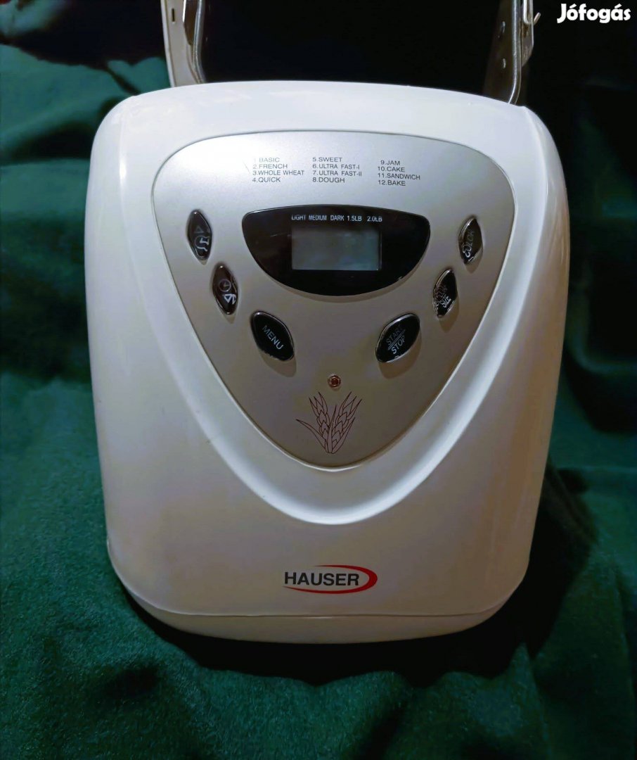 Hauser digitális kenyérsütőgép 12 program, 900g