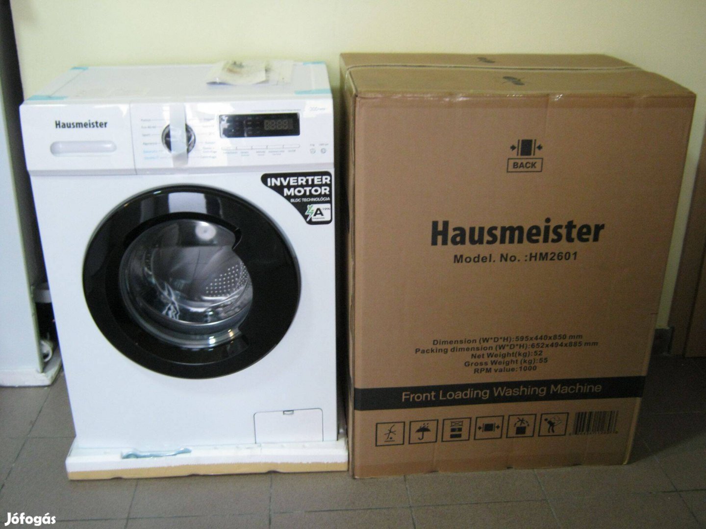 Hausmeister HM-2601 Keskeny Elöltöltős Mosógép, 6 KG 1000 fperc Centri