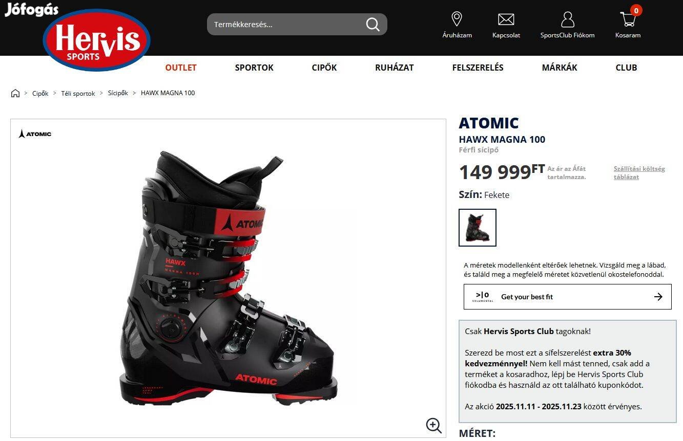 Hawx Magna 100 Síbakancs, Sícipő