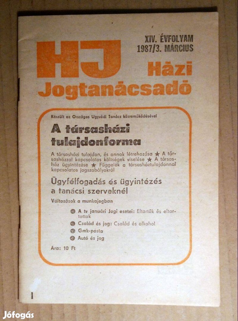 Házi Jogtanácsadó 1987/3 Március (6kép+tartalom)