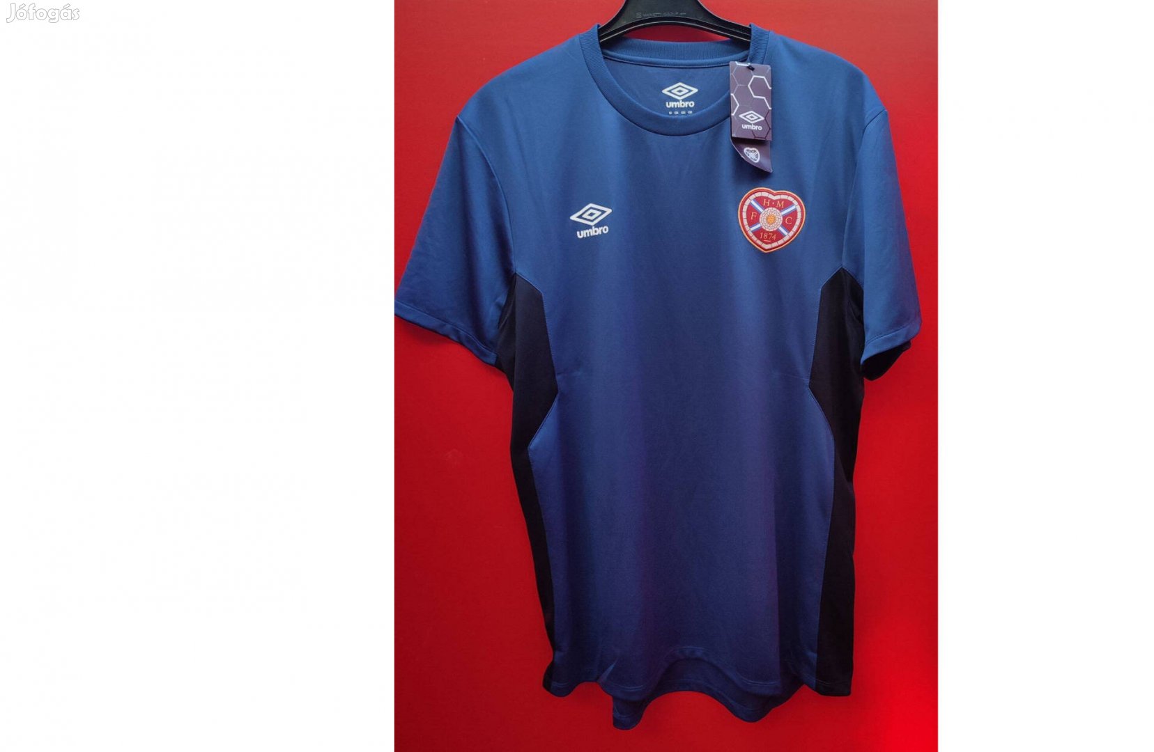 Heart of Midlothian FC eredeti Umbro kék fekete edzőmez (XL)