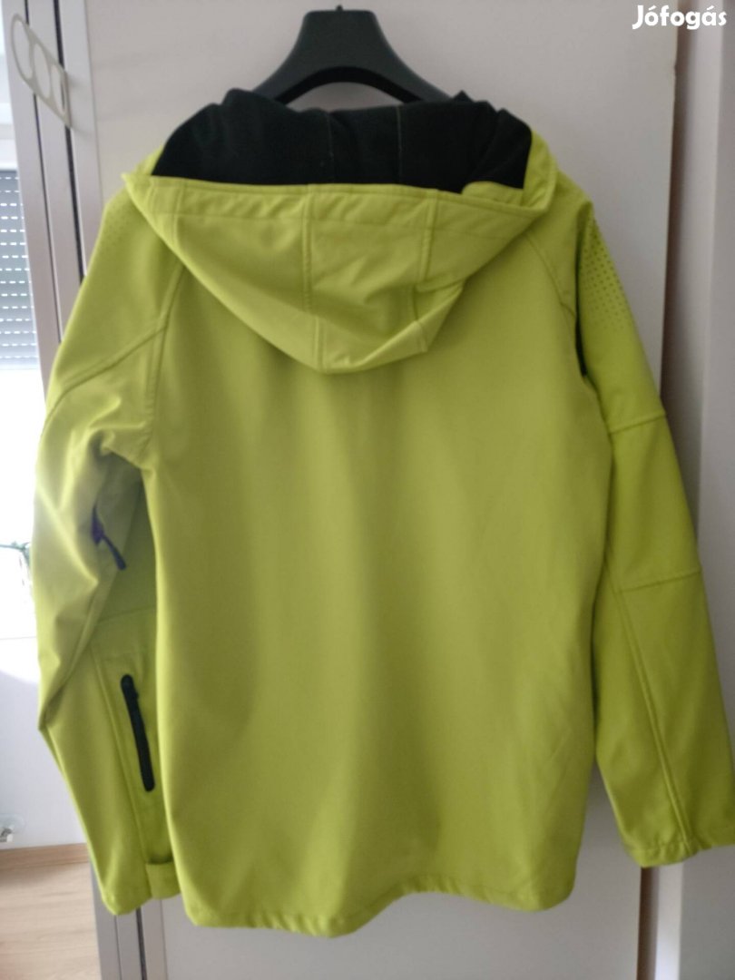 Heavy Tools lime színű, kapucnis softshell dzseki XL méret