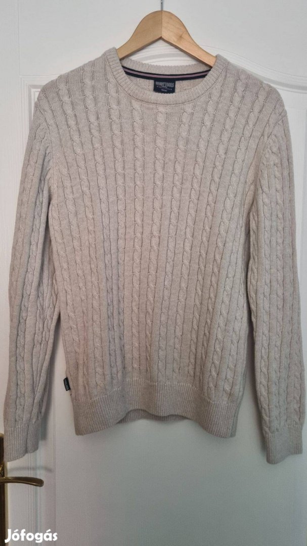 Heavy Tools férfi kötött pulóver, M-es, bézs színű