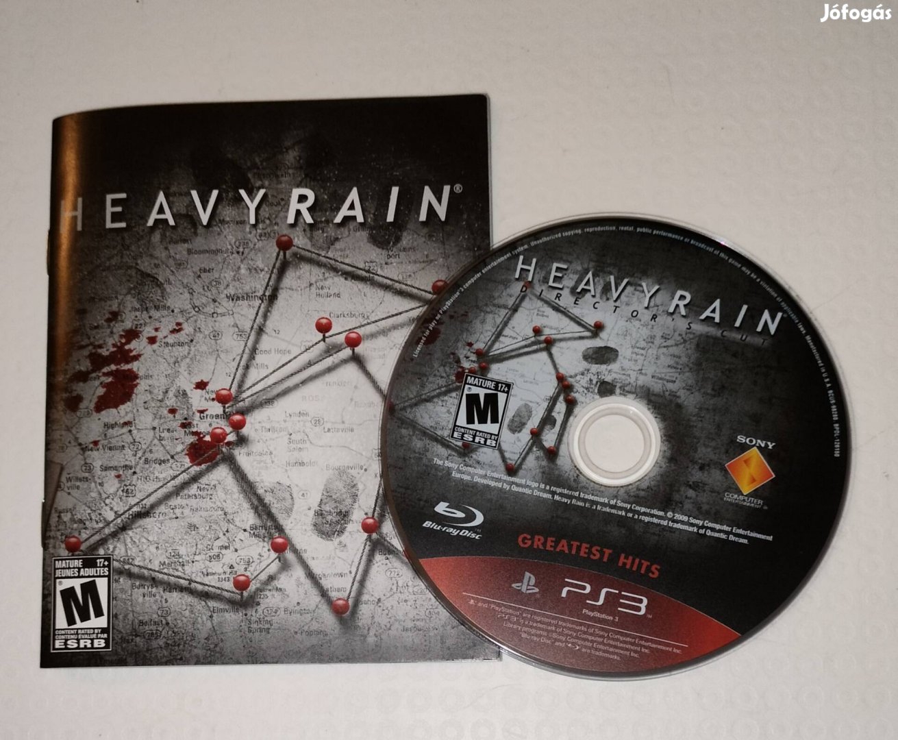 Heavy rain PS3 játék eredeti tok nélkül 