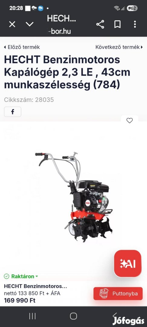 Hecht 784 új kapálógép