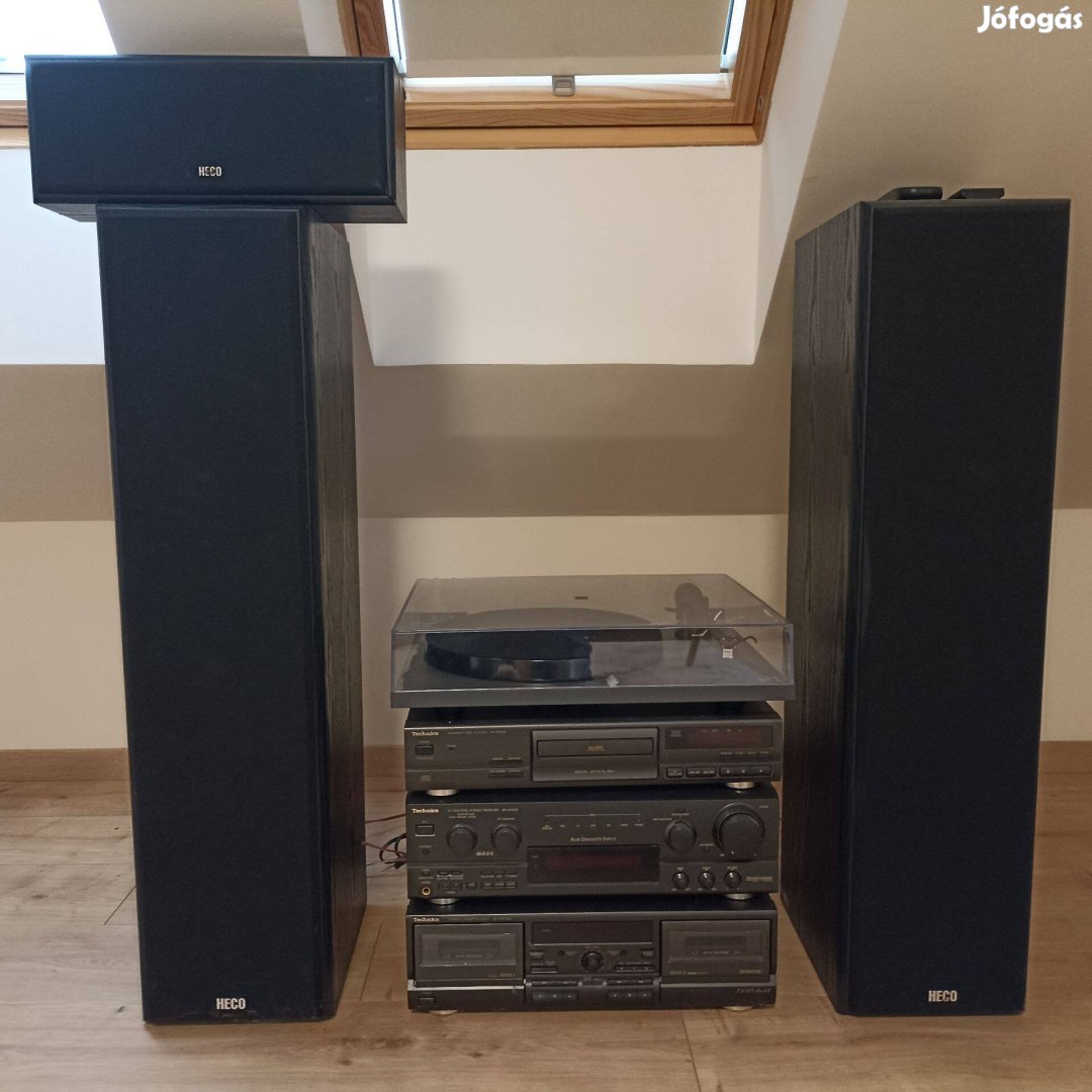 Heco hangfalak, Rega P1 lemezjátszó, Technics hifi