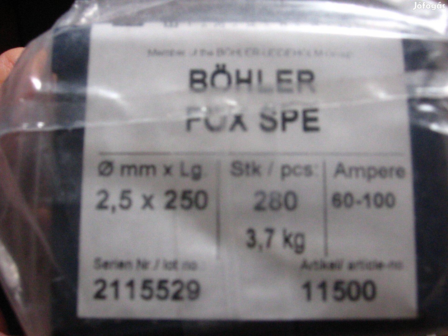 Hegesztő elektróda Böhler 2,5 X 250mm, 3,7 kg