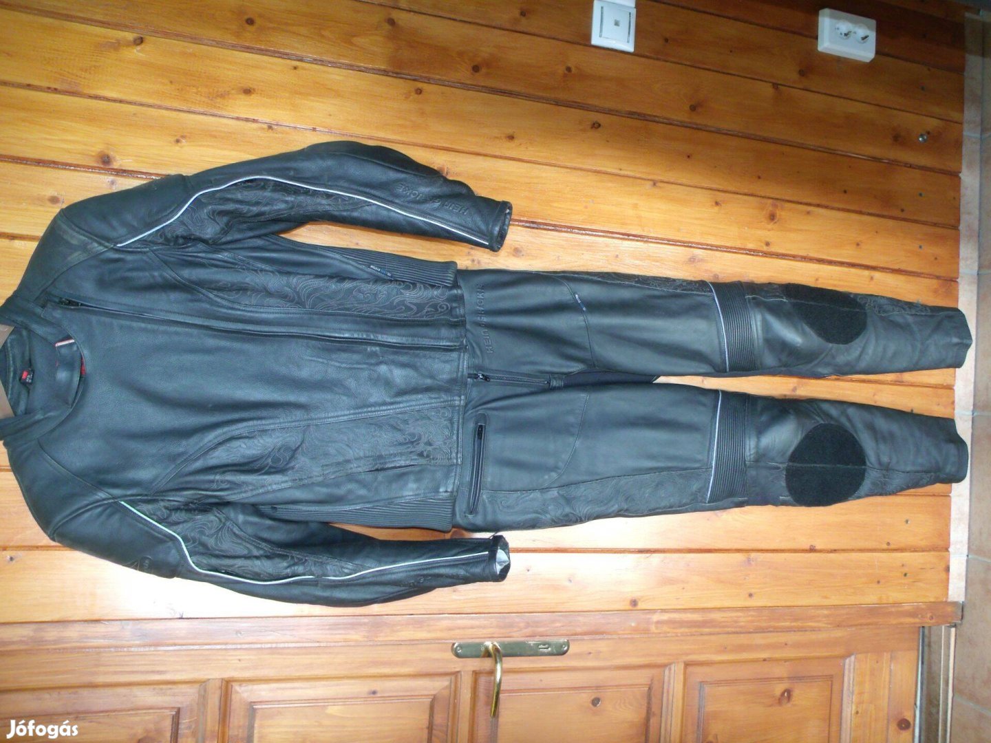 Hein Gericke 2részes női hímzett motoros bőrruha, 38/42, szép, Airvent