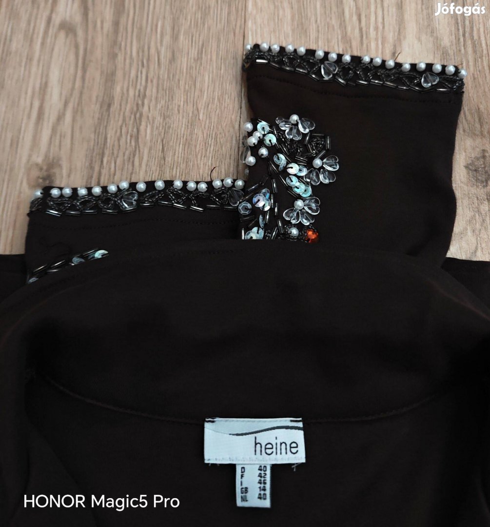 Heine barna köves pamut női blézer M