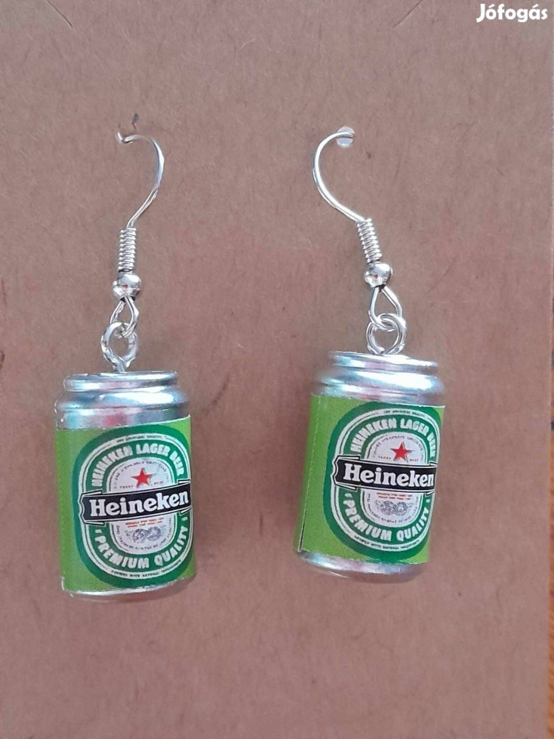 Heineken sörördoboz mintájú új fülbevaló