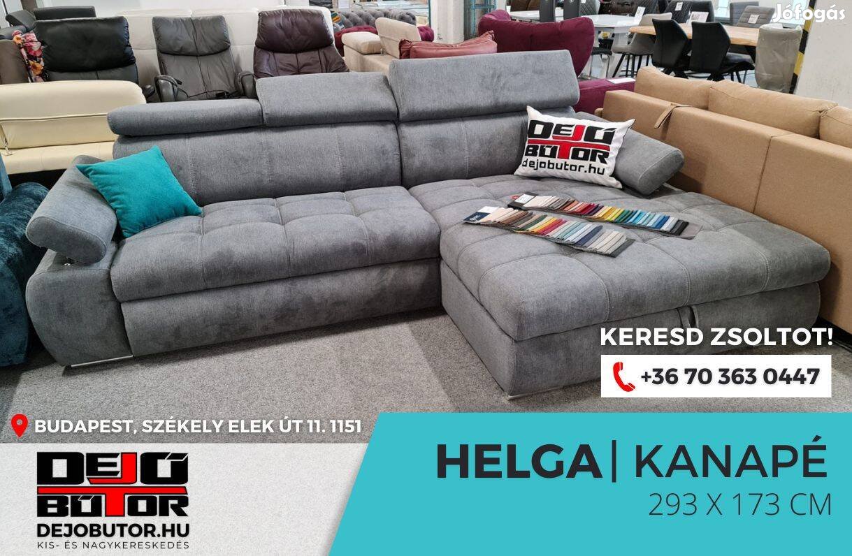 Helga L sarok kanapé ülőgarnitúra 293x173 cm ágyazható antracit