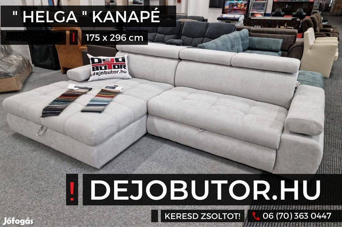 Helga L sarok kanapé ülőgarnitúra 293x173 cm ágyazható gray világos