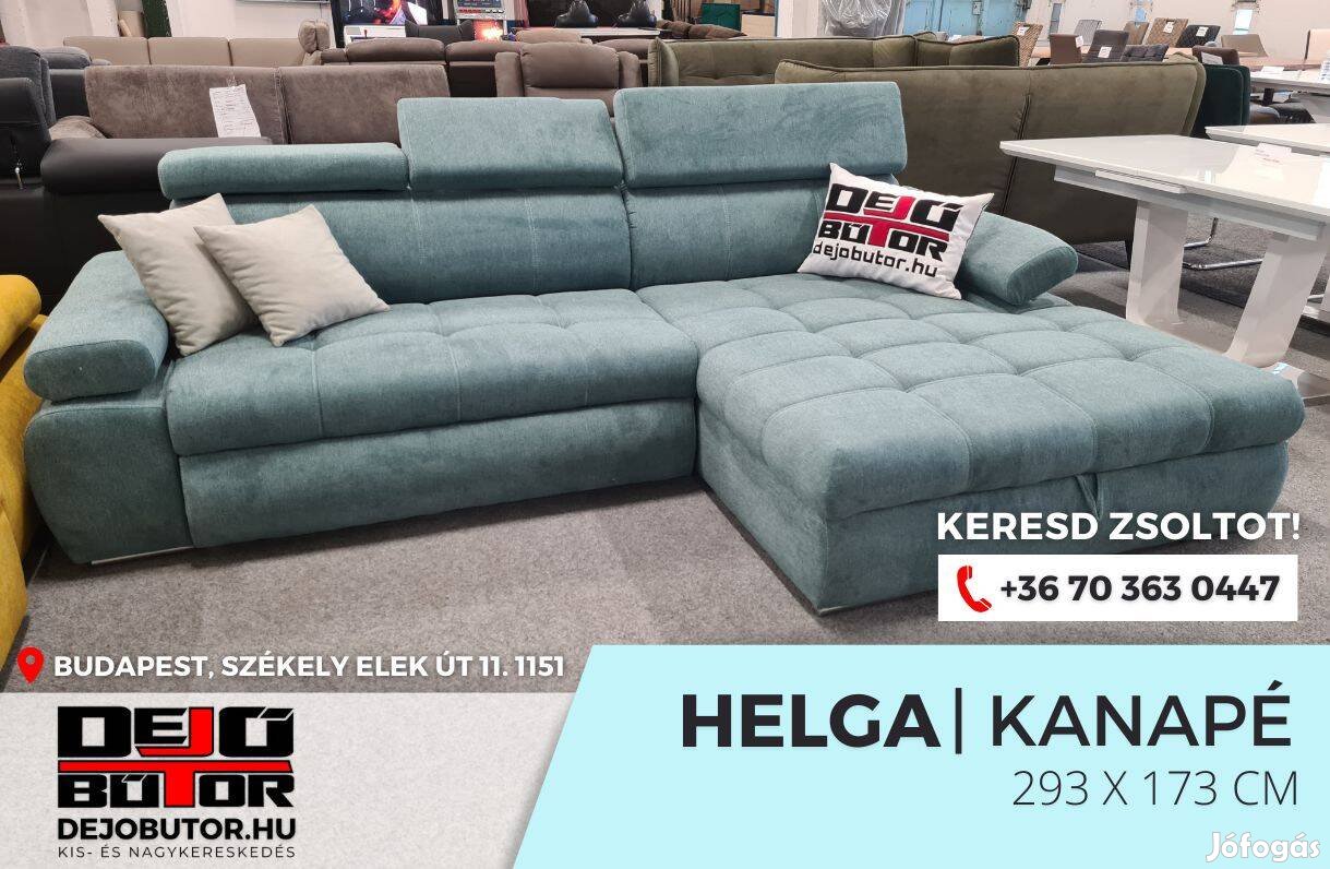 Helga L sarok menta kanapé ülőgarnitúra 293x173 cm ágyazható bútor
