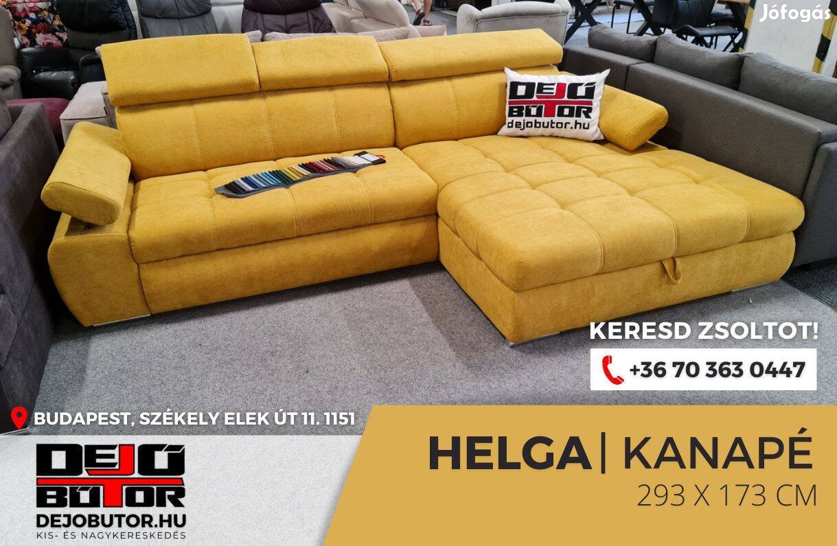 Helga L sarok mustár kanapé ülőgarnitúra 293x173 cm ágyazható bútor