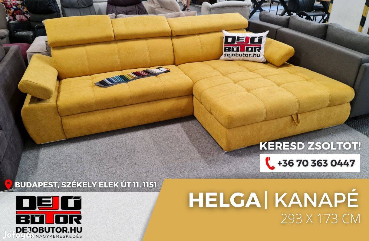 Helga Long sárga kanapé ülőgarnitúra 293x173 cm sarok ágyazható