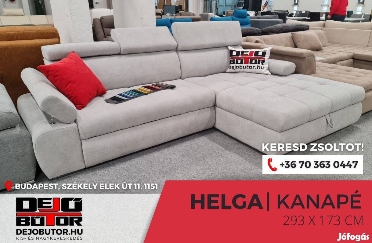 Helga aston 15 rugós sarok kanapé ülőgarnitúra 293x173 cm ágyazható