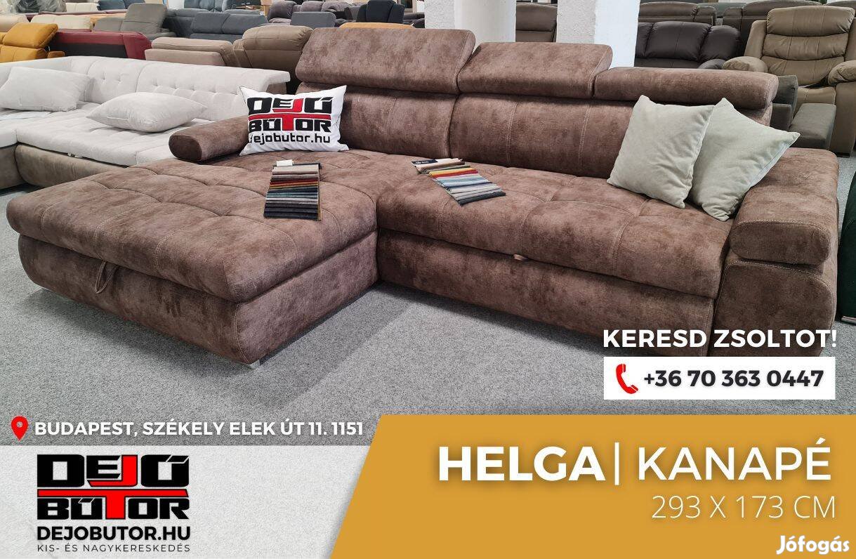 Helga barna rugós sarok kanapé ülőgarnitúra 293x173 cm ágyazható