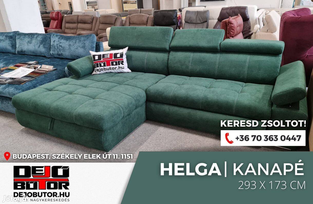 Helga relax kanapé 293x173 cm ülőgarnitúra zöld ágyazható sarok