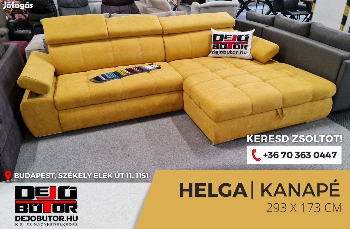 Helga rugós relax ualak kanapé ülőgarnitúra 293x173 cm sárga sarok