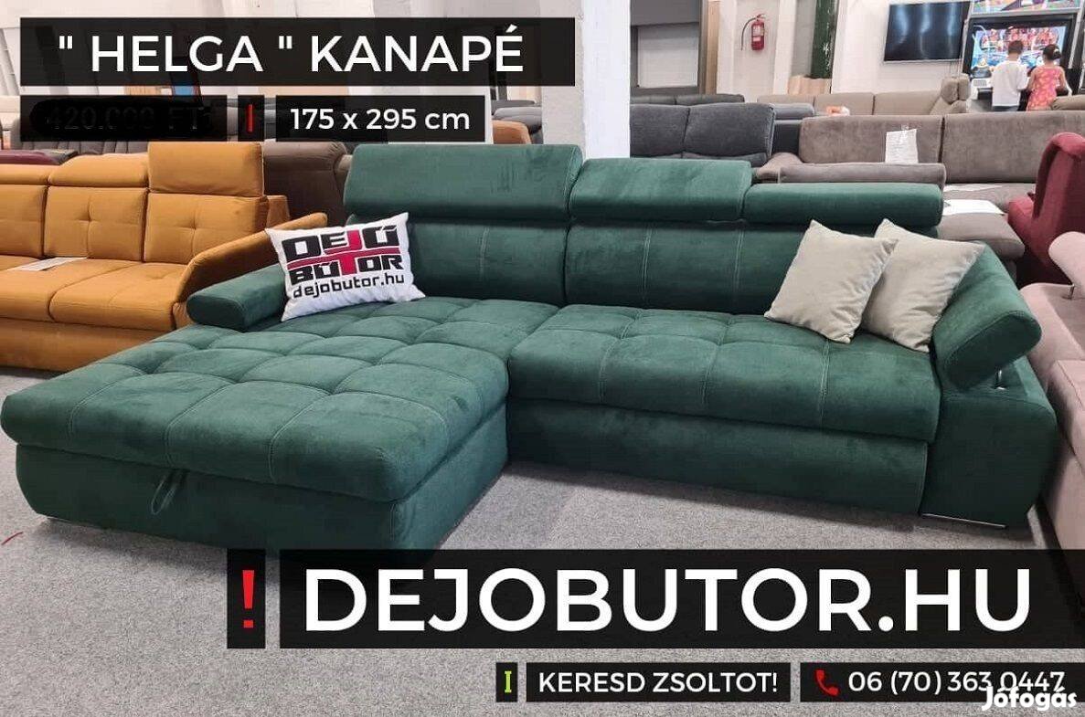Helga rugós sarok green kanapé ülőgarnitúra 293x173 cm ágyazható bútor